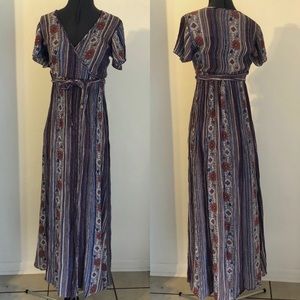 Patrons of Peace Patterned Floral Maxi Wrap Dress